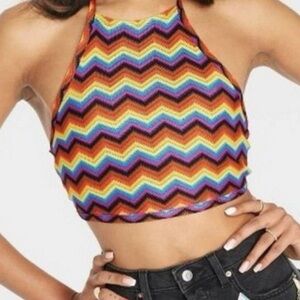 PRIDE Target Top Women’s Plus Size 1X Rainbow Pull On LGBTQ Chevron Party